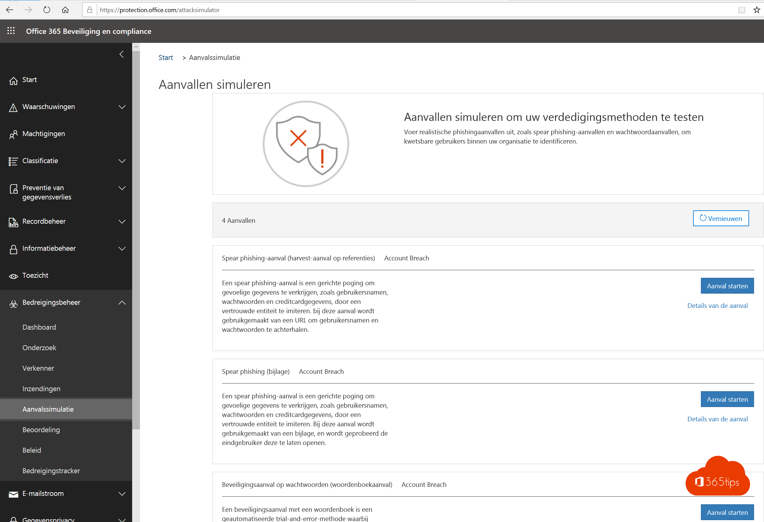 Attack Simulator in Office 365 - aanval simulatie uitvoeren