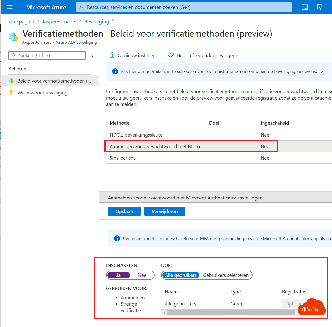 Activeer Passwordless Authentication in 3 stappen - Microsoft 365