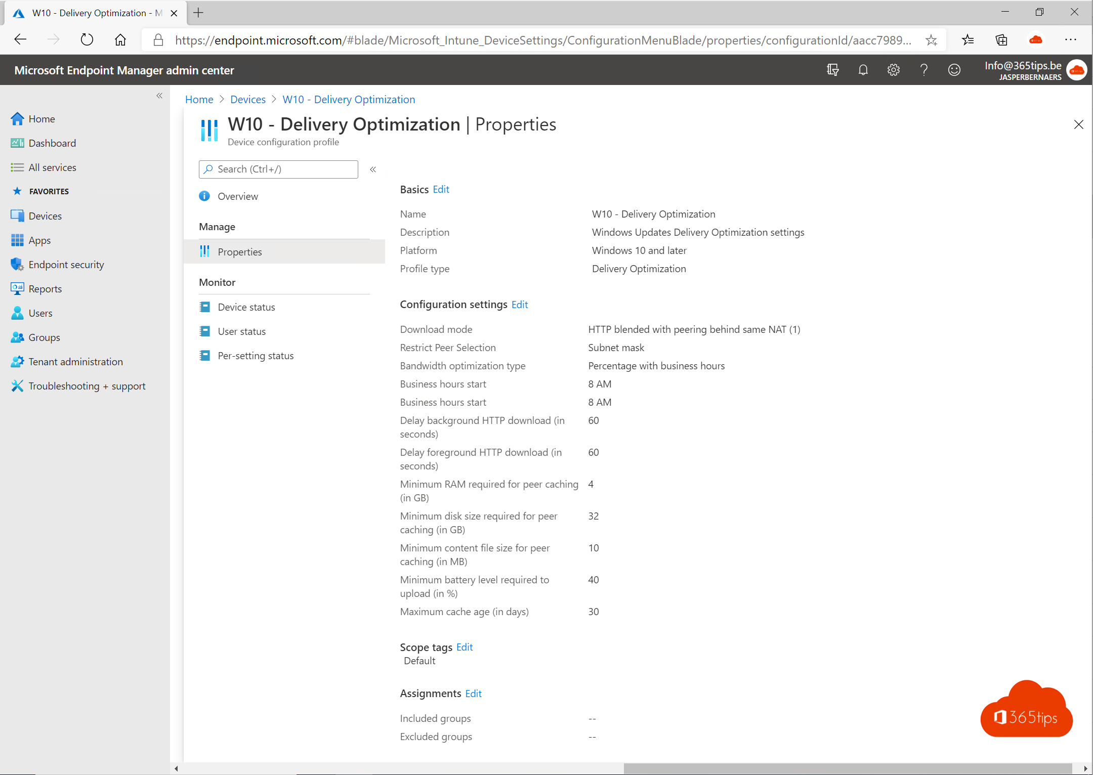 delivery optimization best-practises voor Microsoft Endpoint Manager