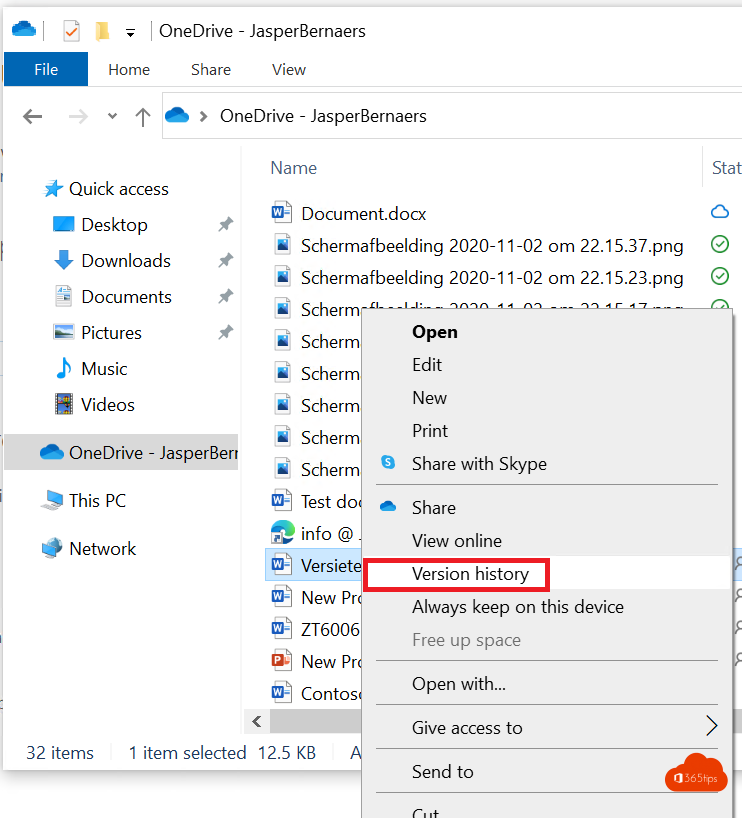 Hoe bestanden herstellen met versiegeschiedenis SharePoint & Onedrive?
