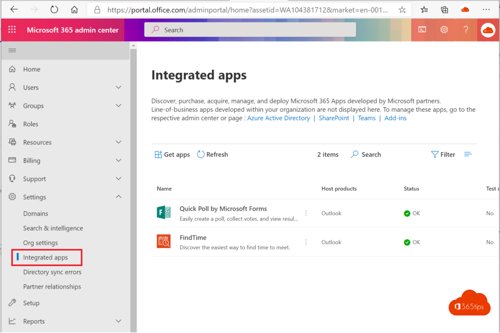 Office 365 Admin Portal Get Apps