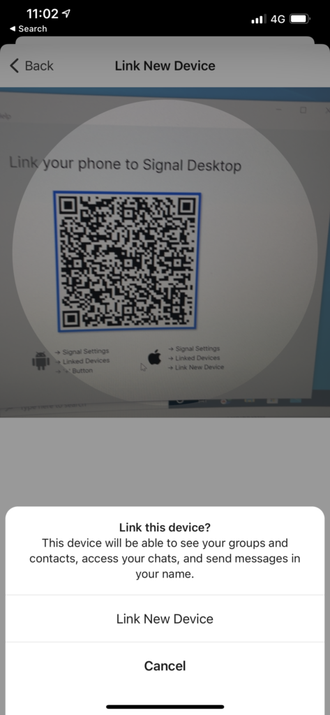 Scan QR Code Signal