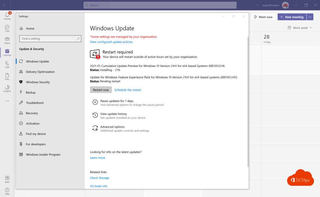 restart required windows 10 update
