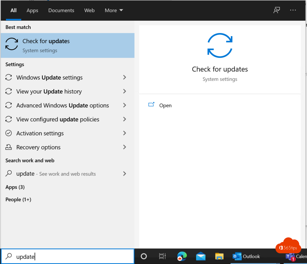 Windows update settings