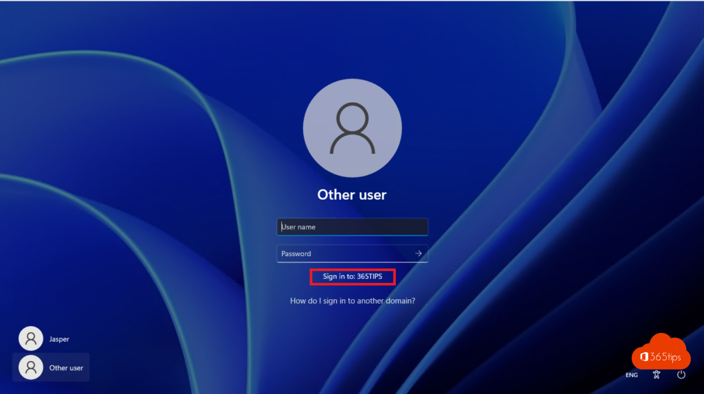 Logon Screen Windows 11 domein joined Device Active Directory