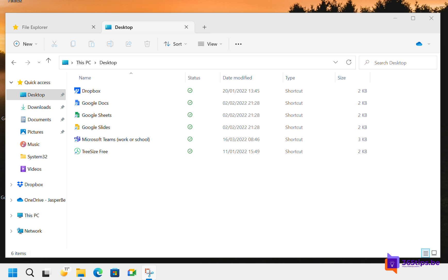 Hoe gebruik je Tabs in Windows verkenner --- Windows 11