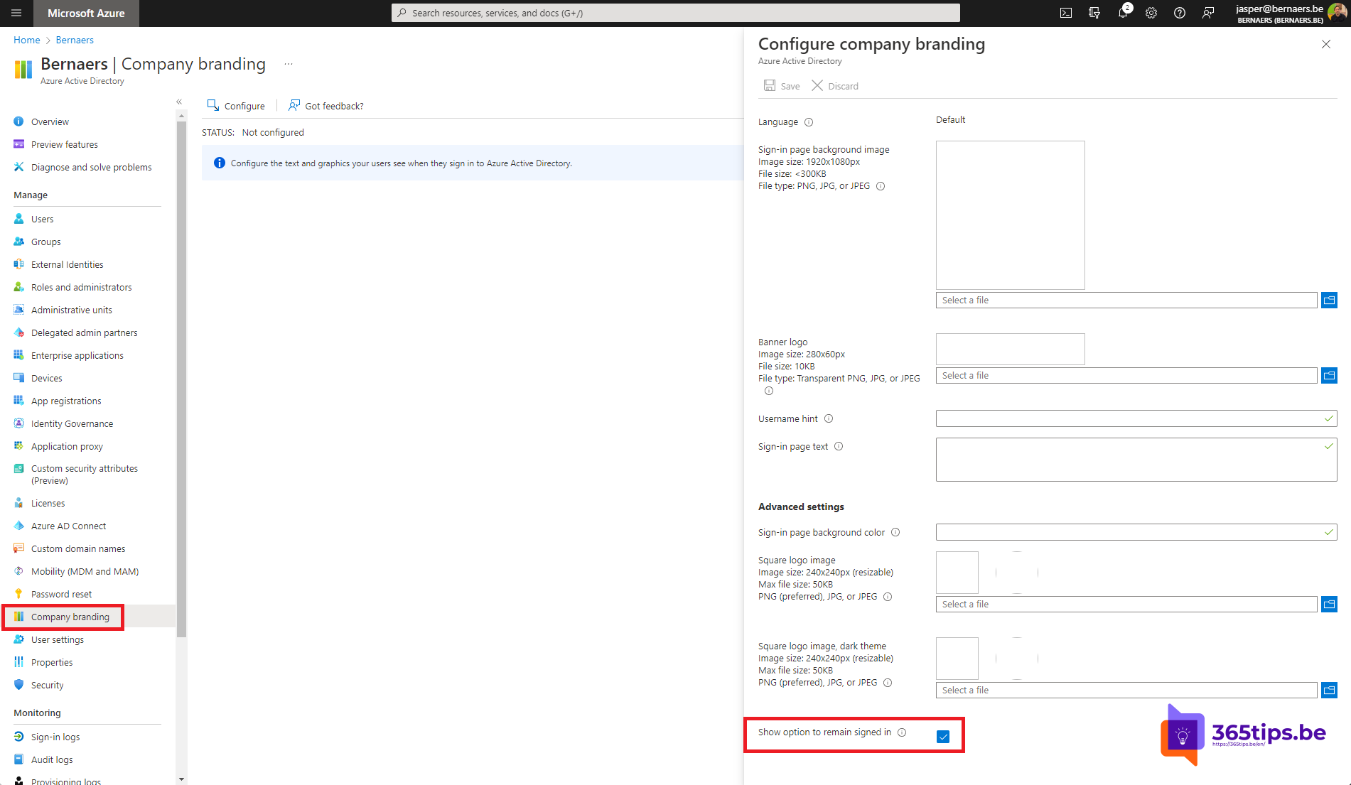🤔 Hoe in Microsoft 365 "Stay signed in?" uitschakelen voor iedereen?