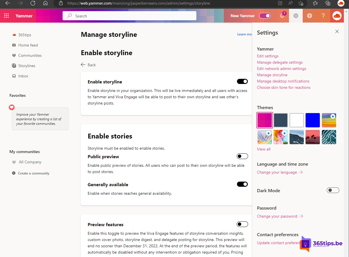 🎞️ Hoe activeer je Storyline voor Viva Engage & Yammer?