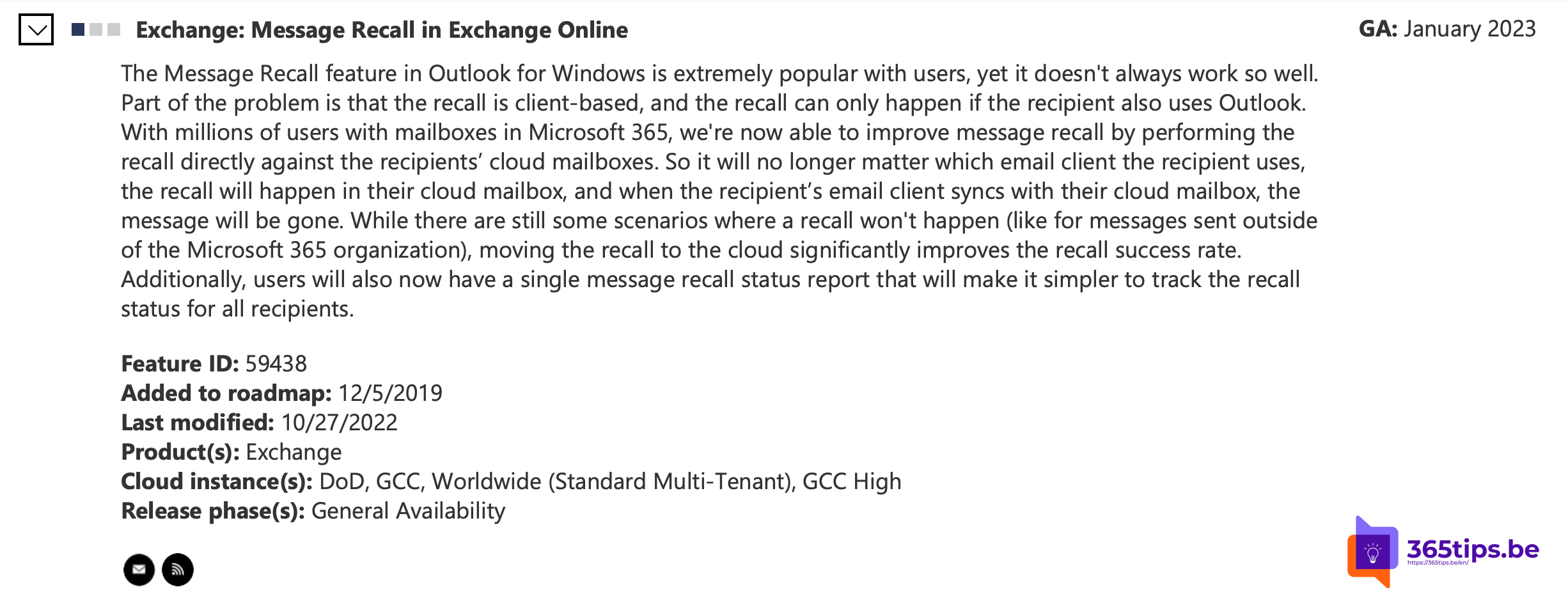 📧 Update: bericht terugroepen in Microsoft Exchange Online - Recall