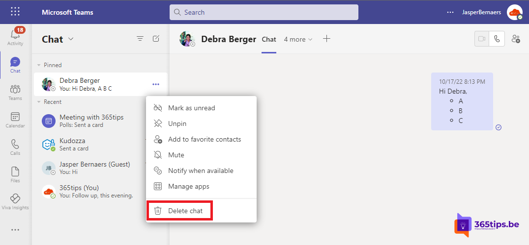 💬 Update: Hoe kan je chatberichten verwijderen in Microsoft Teams?