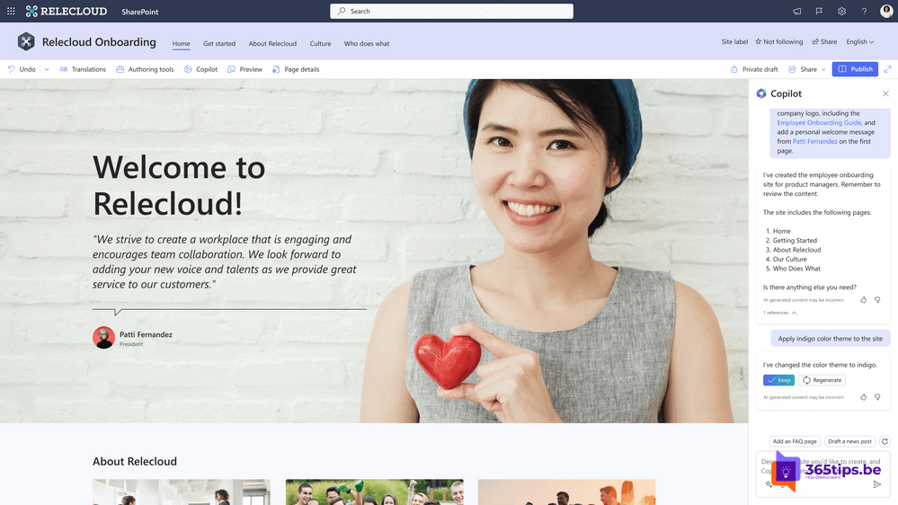 SharePoint in het AI-tijdperk: introductie van Copilot in SharePoint