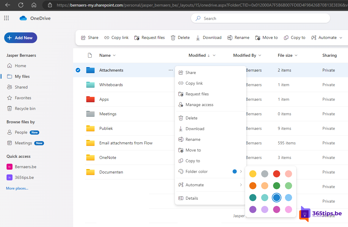 Zo geef je mappen kleuren in Microsoft Teams en SharePoint