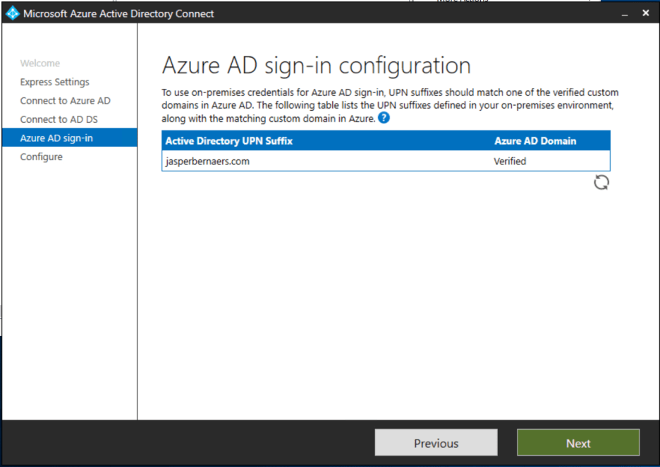 Azure AD Connect — directory synchronisation