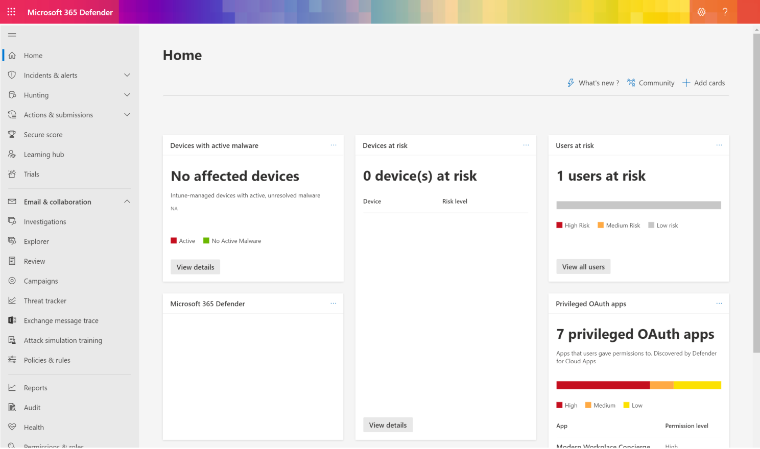 Microsoft Security portal — security.microsoft.com overview