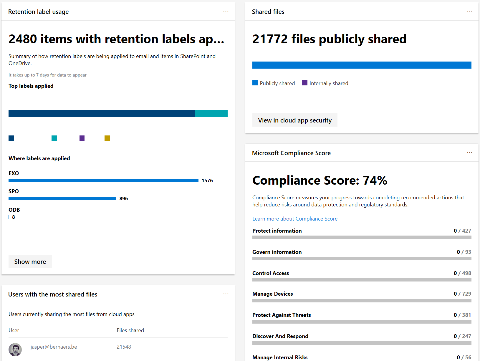Microsoft Information Protection — document sensitivity labels and policies