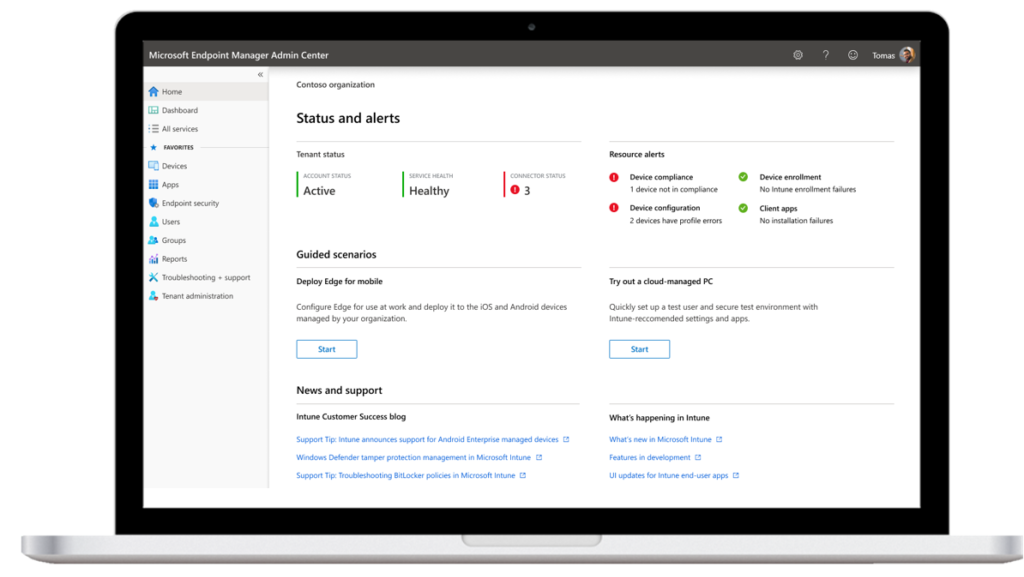 EndPoint manager admin center